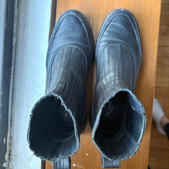Rag and Bone Shawn Chelsea Boot / Black Combat Boots - Picture 3 of 6